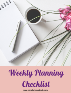 Weekly Planning Checklist